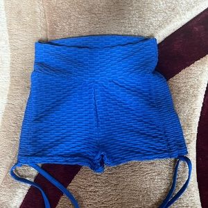 Blue scrunch butt spandex with ties on sides